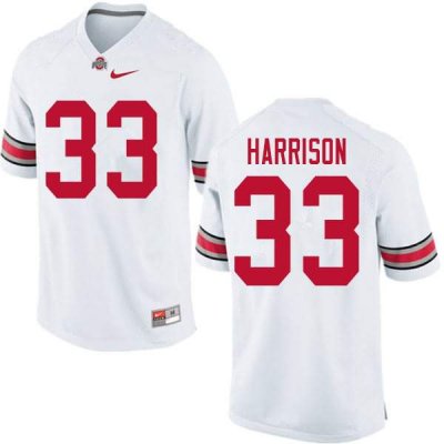 NCAA Ohio State Buckeyes Men's #33 Zach Harrison White Nike Football College Jersey BBU2145DW